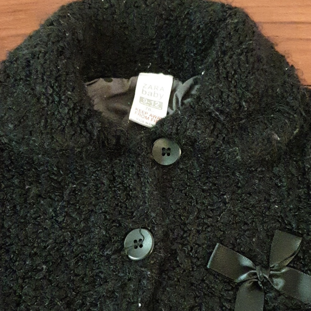 Zara Baby black soft coat - Picture 2 of 8